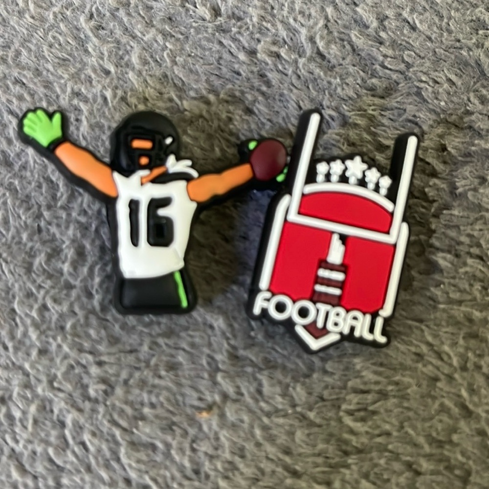 Football Croc charms new set of 2